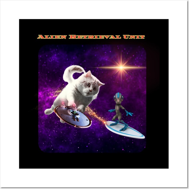 Cat Alien Retrieval Unit Wall Art by Spacetrap